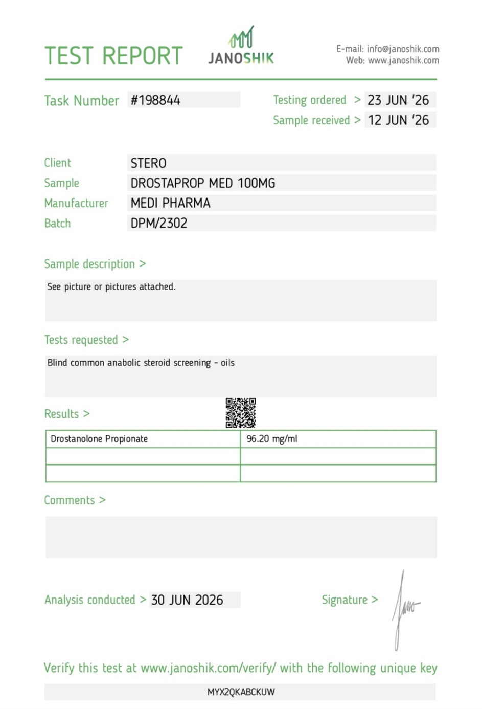 Masterone Propionate 100mg/ml MEDI PHARMA - Bild 2