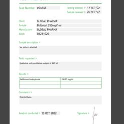 Alternative view of EQ Boldenone 250mg/ml Global Pharma