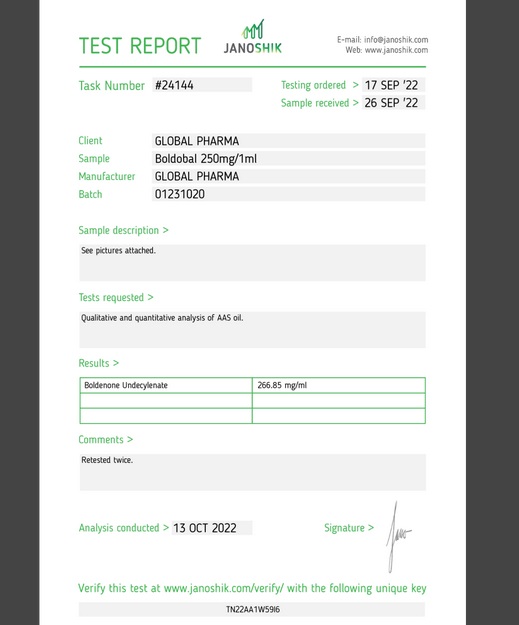 EQ Boldenone 250mg/ml Global Pharma - Bild 2