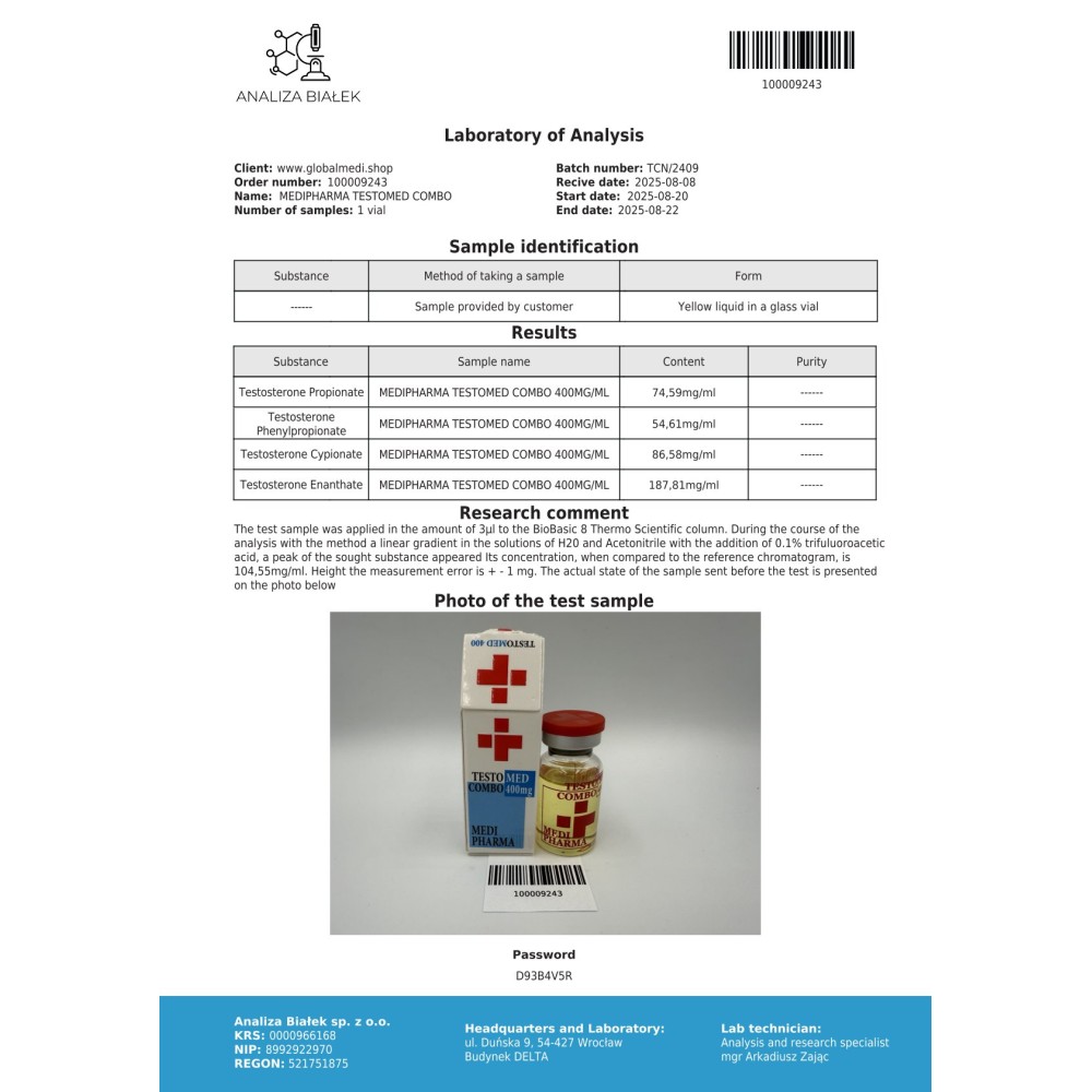 Testosterone COMBO 400mg/ml MEDI PHARMA - Image 2